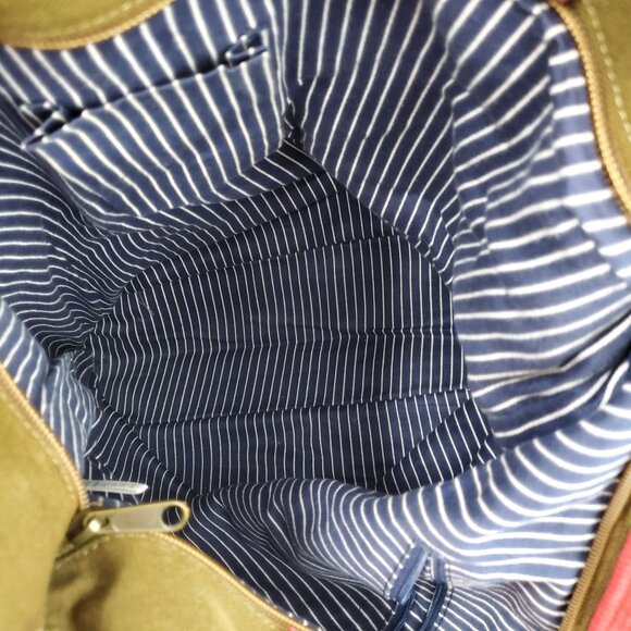 Urban Outfitters Army Green Nautical Anchor Patch Red Strap Shoulder Bag Purse - Picture 9 of 10